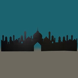 7 ft. x 22 ft. 4 in. Mystic Arabian Cityscape Silhouette Kit