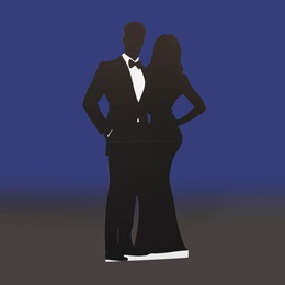 6 ft. 3 in. x 39 in. Formal Couple Silhouette Stand-up Kit