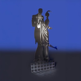 8 ft. 11 in. x 51 in. Chic Ballroom Couple Silhouette Kit