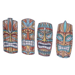 Tiki Mask Cardboard Stand-up Kit (set of 4)