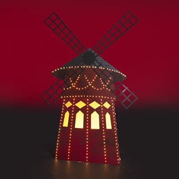 8 ft. 7 in. x 5 ft. 8 in. Love Makes the World Go 'Round Lighted Windmill Kit