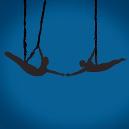 Flying Trapeze Artists Silhouettes Kit (set of 2)