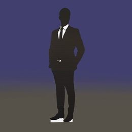 6 ft. 4 in. x 24 in. Tuxedo Man Silhouette Stand-up Kit
