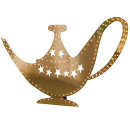 44 in. x 6 ft. Gold Lighted Genie Lamp Stand-up