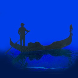 38 in. x 7 ft. 2 in. Shadow on the Grand Canal Gondola Silhouette Kit