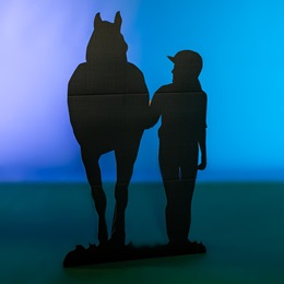 Walking Jockey and Horse Silhouette Kit