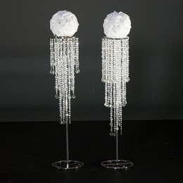 5 ft. 5 in. Dripping Diamond Stand With White Feather Ball Kit