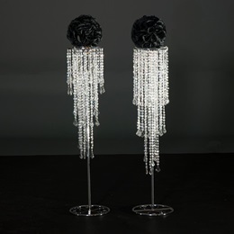 5 ft. 5 in. Dripping Diamond Stand With Black Feather Ball Kit