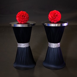 Elegant in Ebony Tables With Flower Balls Kit (set of 2)