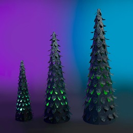 Forest Fluorescence Glittered Trees Kit (set of 3)