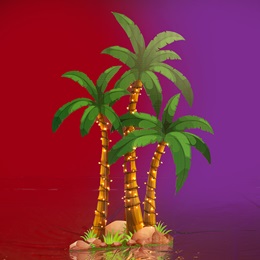 Medium Lighted Island Palm Trees Kit