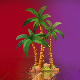Short Lighted Island Palm Trees Kit