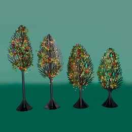 Black Trees With Red Rose Garland Kit (set of 4)