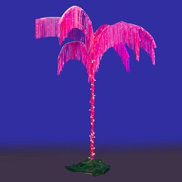 11 ft. Samba Sunset Lighted Pink Fringe Palm Tree Kit