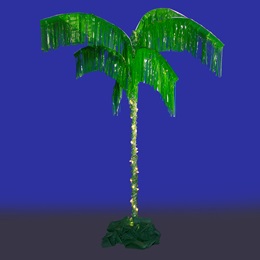 11 ft. Emerald Oasis Lighted Green Fringe Palm Tree Kit