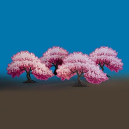 Imperial Garden Cherry Blossom Trees Cutouts Kit (set of 4)