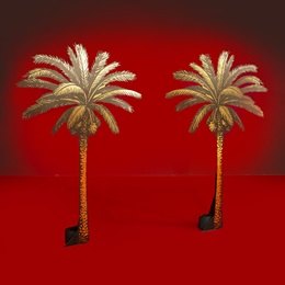 7 ft. 11 in. x 5 ft. 5 in. Gilded Palm Tree Stand-ups Kit (set of 2)