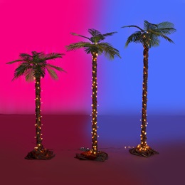 Tropical Escape Lighted Palm Trees Kit (set of 3)