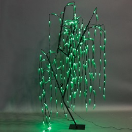 Lit Green Willow Tree