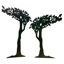 Enigmatic Ebony Black Trees (set of 3)