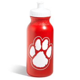 Paw Water Bottle – Red/White