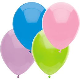 12 in. Assorted Pastel Latex Balloons - 15/pkg