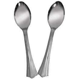 Silver Reflections Plastic Spoons, 24/pkg.