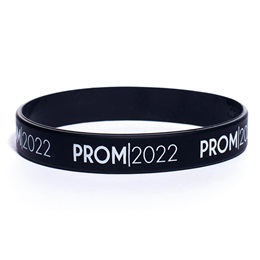 Silicone Prom Wristband - Black/White