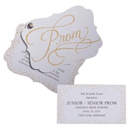 Invitation and Ticket Set - Gold Glitter Dots