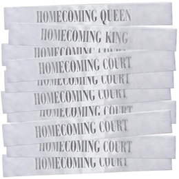 10-piece White/Silver and Black/Gold Homecoming Sash Set