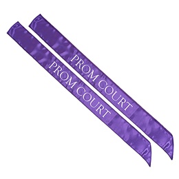 Purple and White 72 in. Satin Prom Court Sash Set (set of 2)
