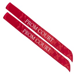 Red and White 72 in. Satin Prom Court Sash Set (set of 2)