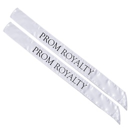White and Black 72 in. Satin Prom Royalty Sash Set (set of 2)