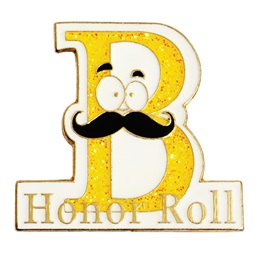B-Honor Roll Mustache Pin