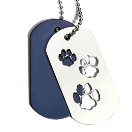 Slider Dog Tag - Paw Prints