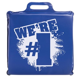 Blue and White 12 in. We're Number 1 Stadium Seat Cushion