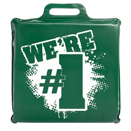 Green and White 12 in. We're Number 1 Stadium Seat Cushion