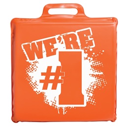 Orange and White 12 in. We're Number 1 Stadium Seat Cushion