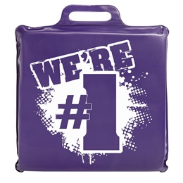 Purple and White 12 in. We're Number 1 Stadium Seat Cushion