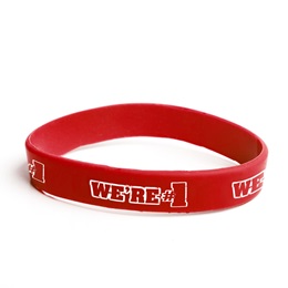 We're #1 Silicone Wristband - Red