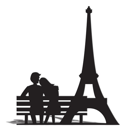 Paris Silhouette Eiffel Tower and Bench Silhouette Anderson39s