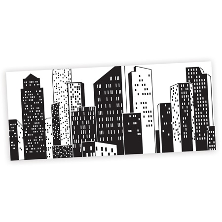 Cityscape Black and White Mural | Anderson's